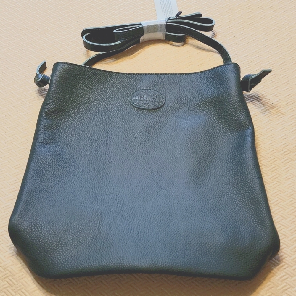 M.I.L.A Made In Los Angeles Green Leather Handbag Purse Shoulder Bag